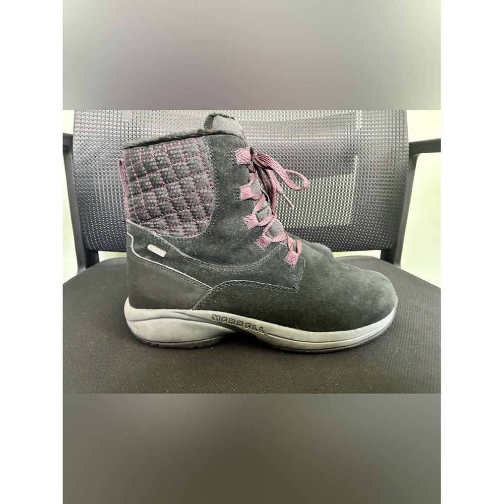 Merrell Jovilee Artica Waterproof Womens Winter Cole Suede Boots Sz 9 Black